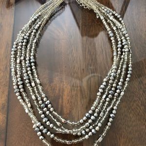 5 Tier Silver statement necklace